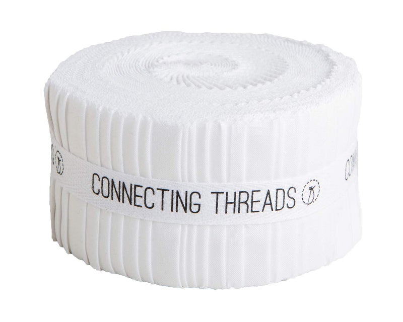 Connecting Threads Color Wheel Precut 40 pcs 100% Cotton Quilting Fabric Bundle 2.5" Strips (White)